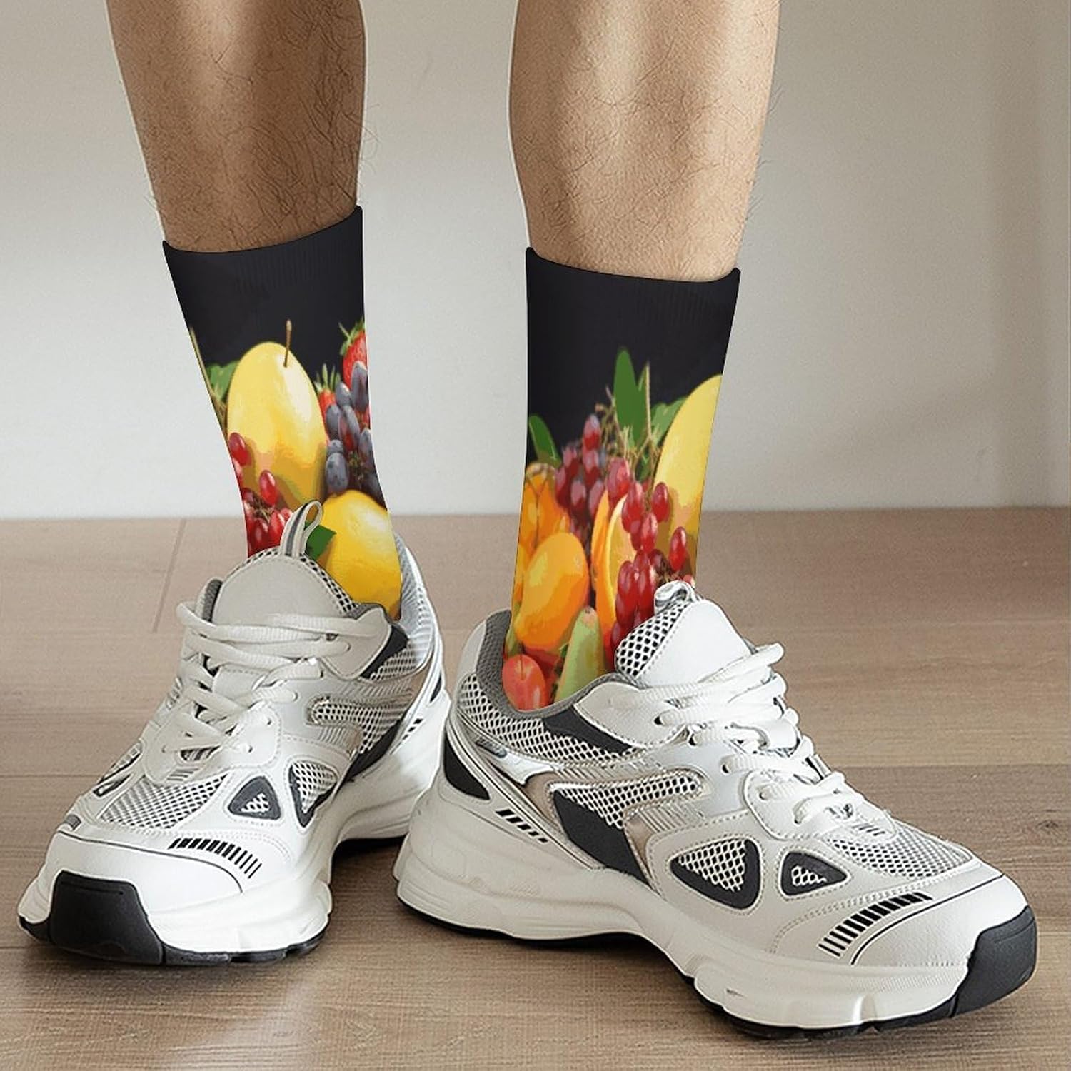 Fresh Fruits Crew Sock High Stocking Grippy Socks | Socks for Men & Women,Stockings-Long Thin Tube Sports, Breathable Soft Athletic for Nurses,Travel