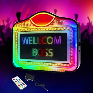 LED Bottle Service Sign, APP Programmable RGB Scroll Text & Dynamic Lights, VIP Bottle Girl Sign for Nightclub, Bar, Party & Club Bottle Service