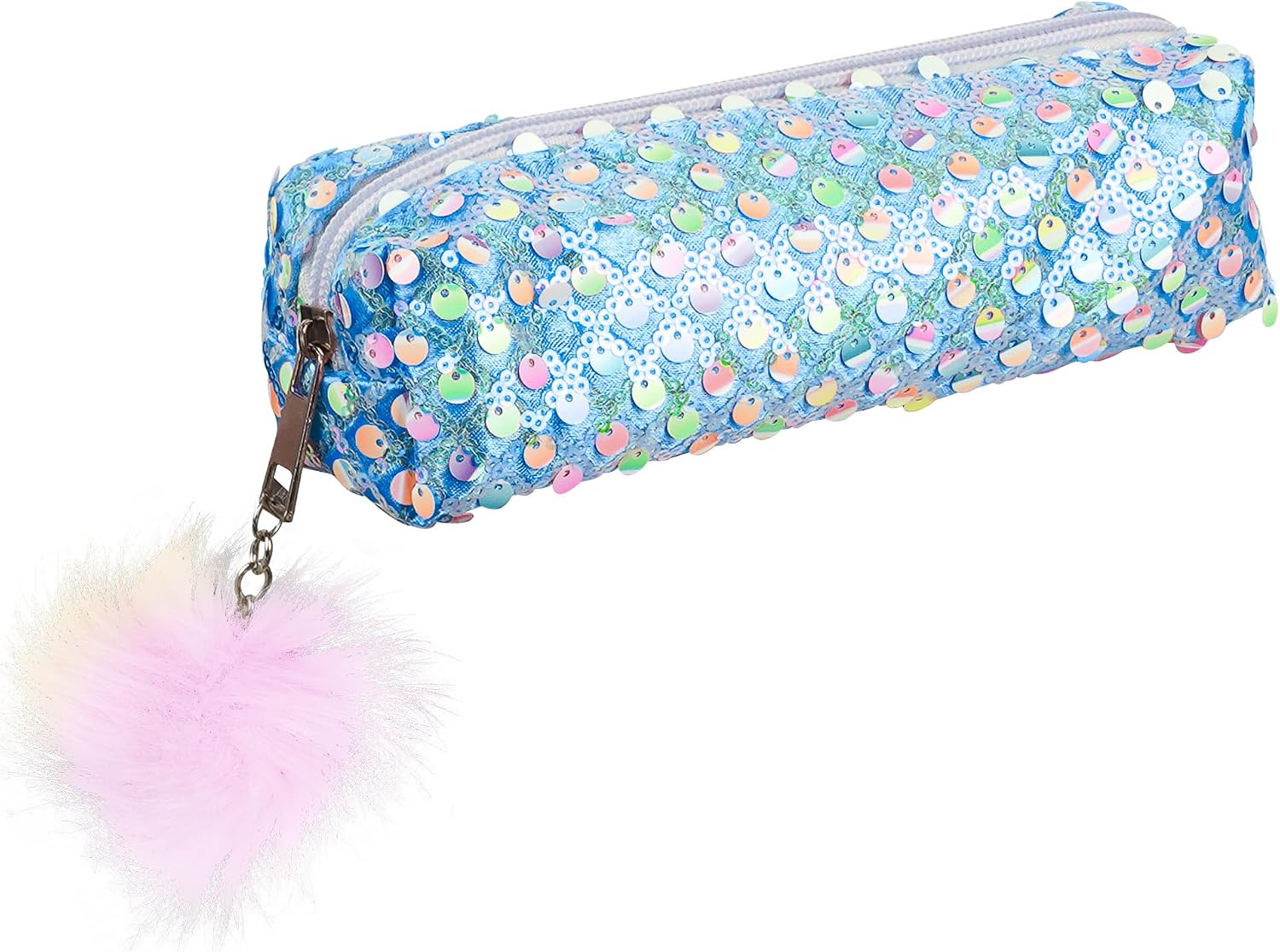 Pencil Box Glitter, Shiny Pencil Bag, Storage Pen Bag, Cosmetic Bags, Multi-Purpose Pens Pouch, Pen Pouch Organiser With Zipper, for Daily Study Work (Blue)