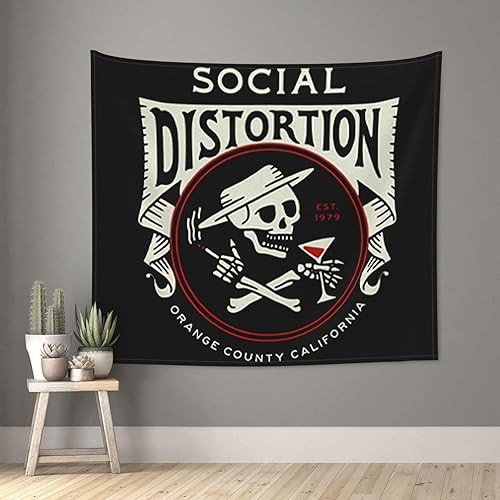 Miniatura 1 de VECES Tapiz de banda musical de distorsión de rock punk social de 60 x 50 pulgadas, tapices estéticos para colgar en la pared, arte de pared para