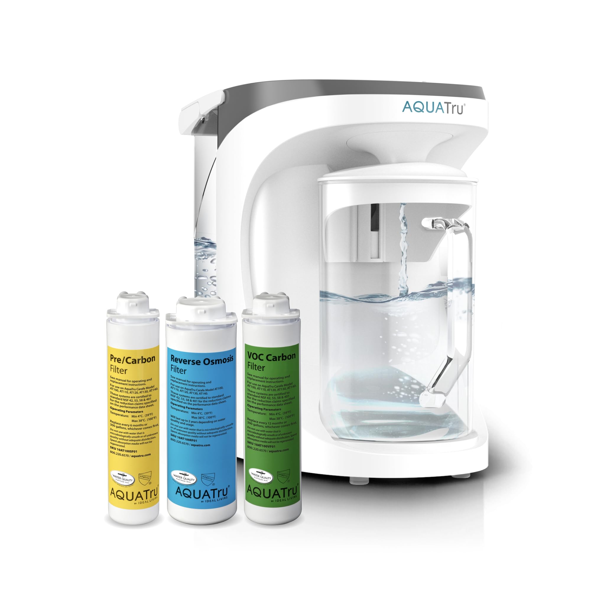 AQUA TRU Carafe | Countertop Water Purifier for PFAS and Other Contaminants with Exclusive 4-Stage Ultra Reverse Osmosis Technology (No Plumbing or Installation Required) | BPA Free