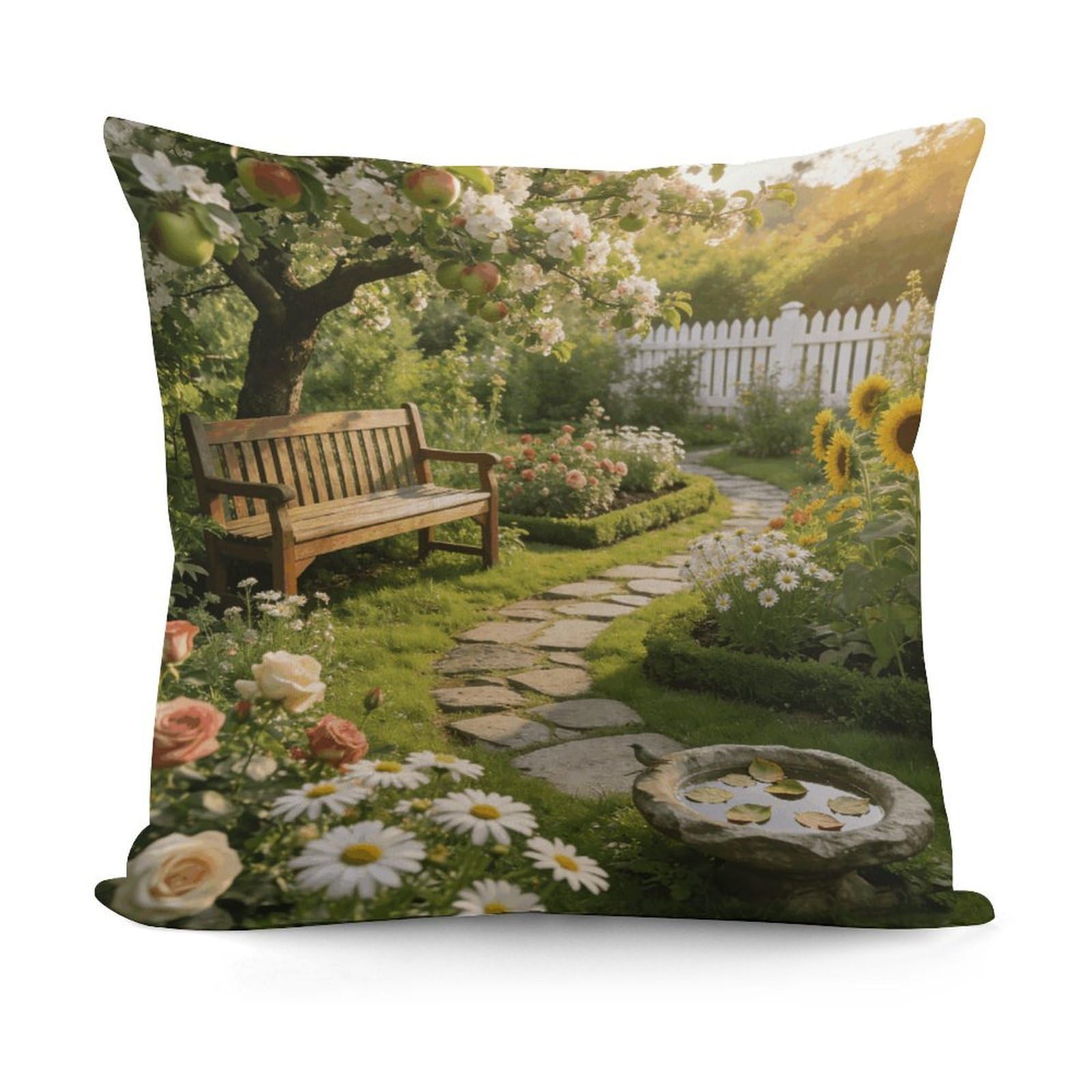 LZQPOEAS Bauerngarten Throw Pillow Cover 18 X 18 in Cozy Couch Pillow Covers Farmhouse Throw Pillow Case Modern Square Pillowcase Home Decor Cushion Cover for Bedroom Living Room