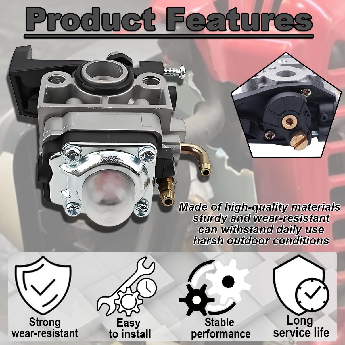 Kit carburatore GX35 per Honda GX35NT HHT35 HHT35S UMC435 4 tempi 1,3 CV per decespugliatore Rimmer Generatore Trimmer Piccoli motori Ricambi 16100-Z0Z-034 16100-Z0Z-815