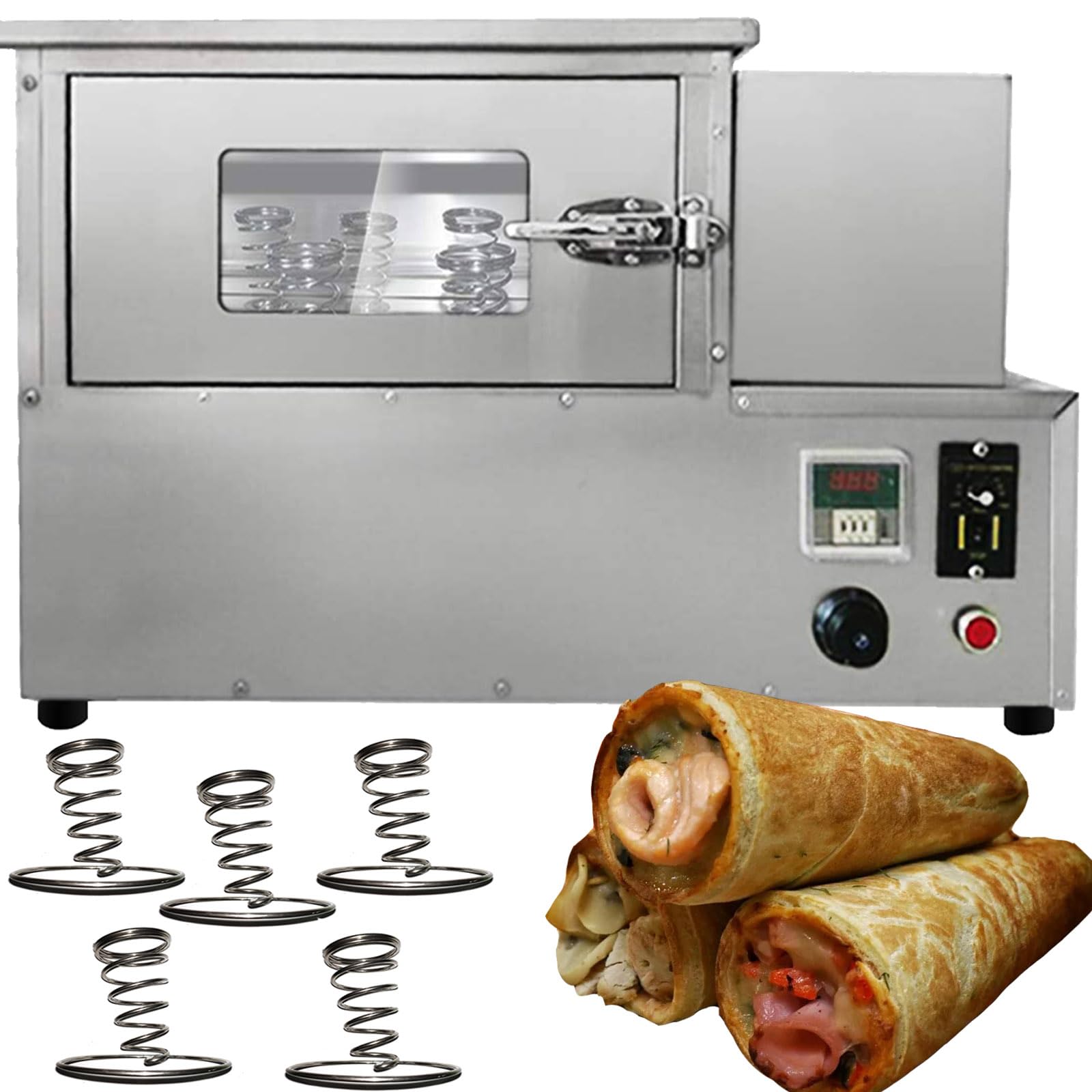 TXMACHINE® Pizza cone machine 4 cone maker with pizza oven,display warmer,pizza cone making machine,4 shapes (oven machine, 120V/60HZ)