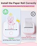 T02 Mini Printer - Print Pods Sticker Printer Memoking Portable Thermal Printer Inkless Printer Sticker Maker Machine Label Makers Pocket Printer for Study Graphics, Anatomical Diagrams, Photos, Pink