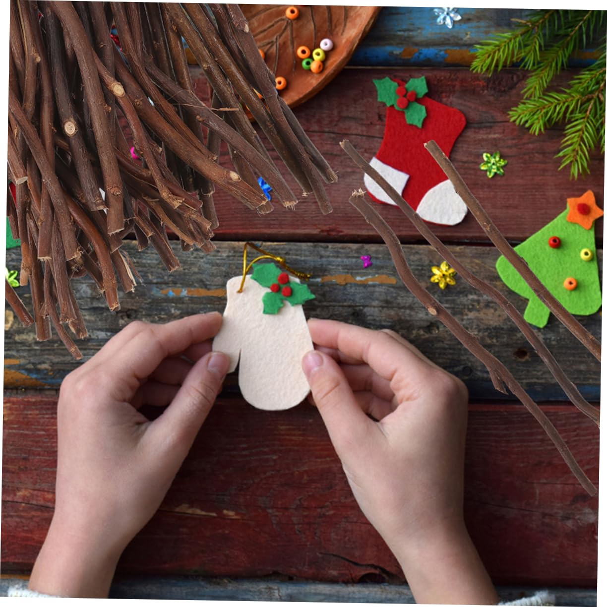 50pièces Bâtons De Bois Pour Artisanat Lot De Naturel Séché Accessoires De Bricolage Décoration Photo
