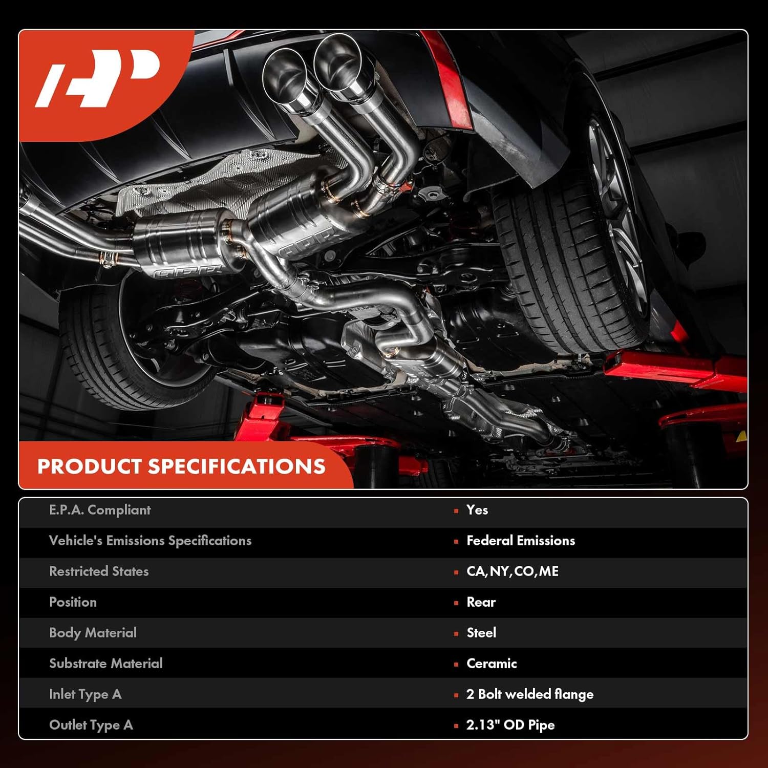 A-Premium Rear Catalytic Converter Kit Direct-Fit Compatible with Toyota Highlander 2008-2013 3.5L & Lexus RX350 2007-2009 3.5L, E.P.A. Compliant