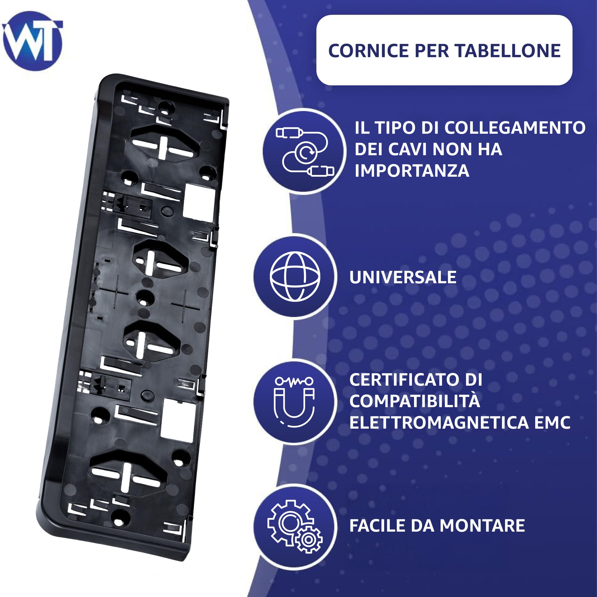 Porta targa con retroilluminazione 12V 24V LED Universale, luce targa per rimorchi, semirimorchi