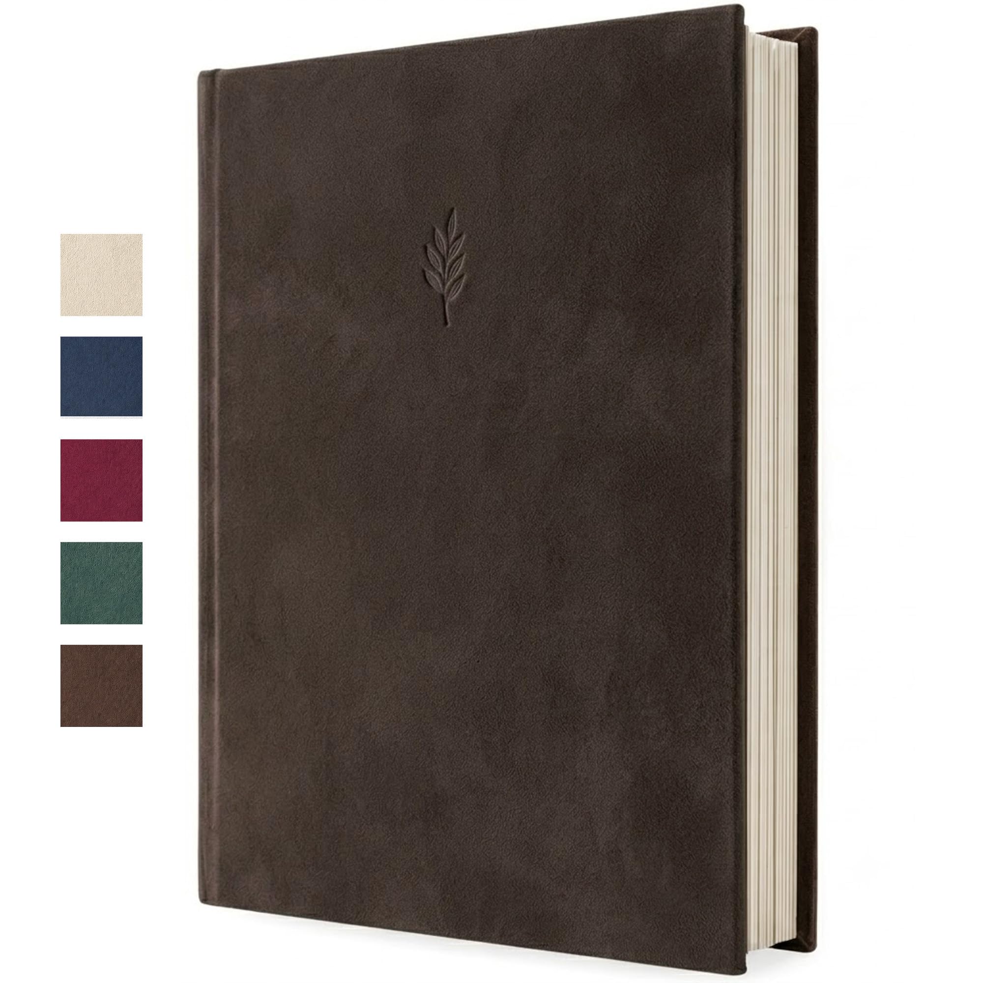 Large Photo Album Self Adhesive - 80 Pages Hold 240 6x4 Photos - Velvet Memory Book for Wedding, Family, Baby & Travel - Scrapbook with Sticky Pages, 24x33cm - Brown