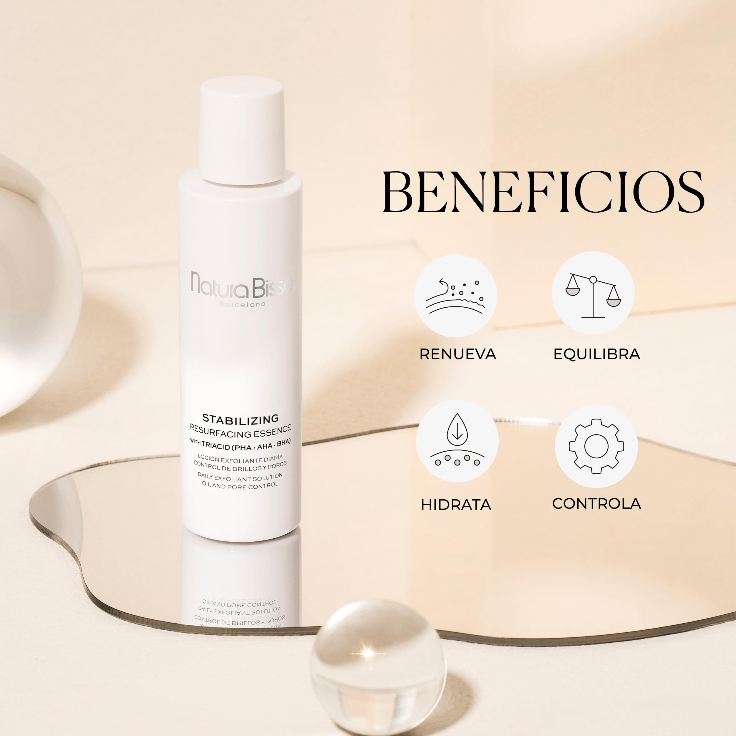 Natura Bissé Stabilizing Resurfacing Essence | Loción Exfoliante Facial de Uso Diario con Gluconolactona, Ácido Salicílico, Niacinamida y Ácido Hialurónico | 100 ml