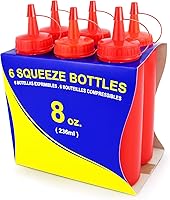 Vista 7 de New Star Foodservice 26559 Botellas exprimibles, plástico, 24 onzas, amarillo, paquete de 6