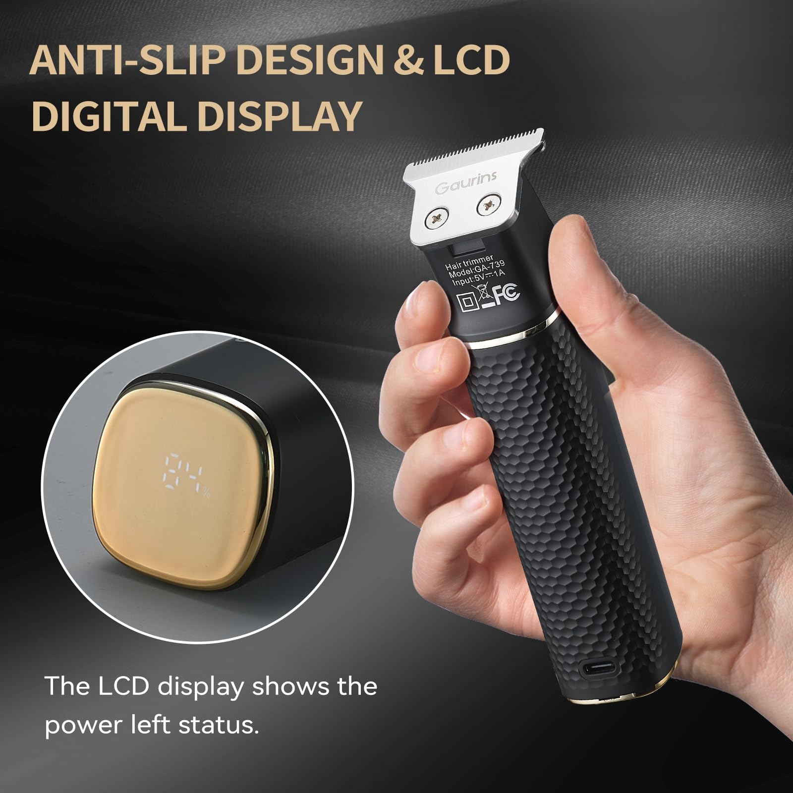 Professional Mens Hair Clippers Zero Gapped Cordless Hair Trimmer