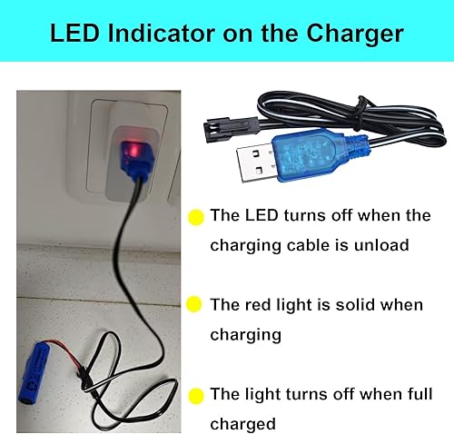 Miniatura 5 de Paquete de 1 batería recargable de iones de litio de 3.7 V 600 mAh (3.7 V 500 mAh) Enchufe SM-2P con cable de carga USB para coche de control