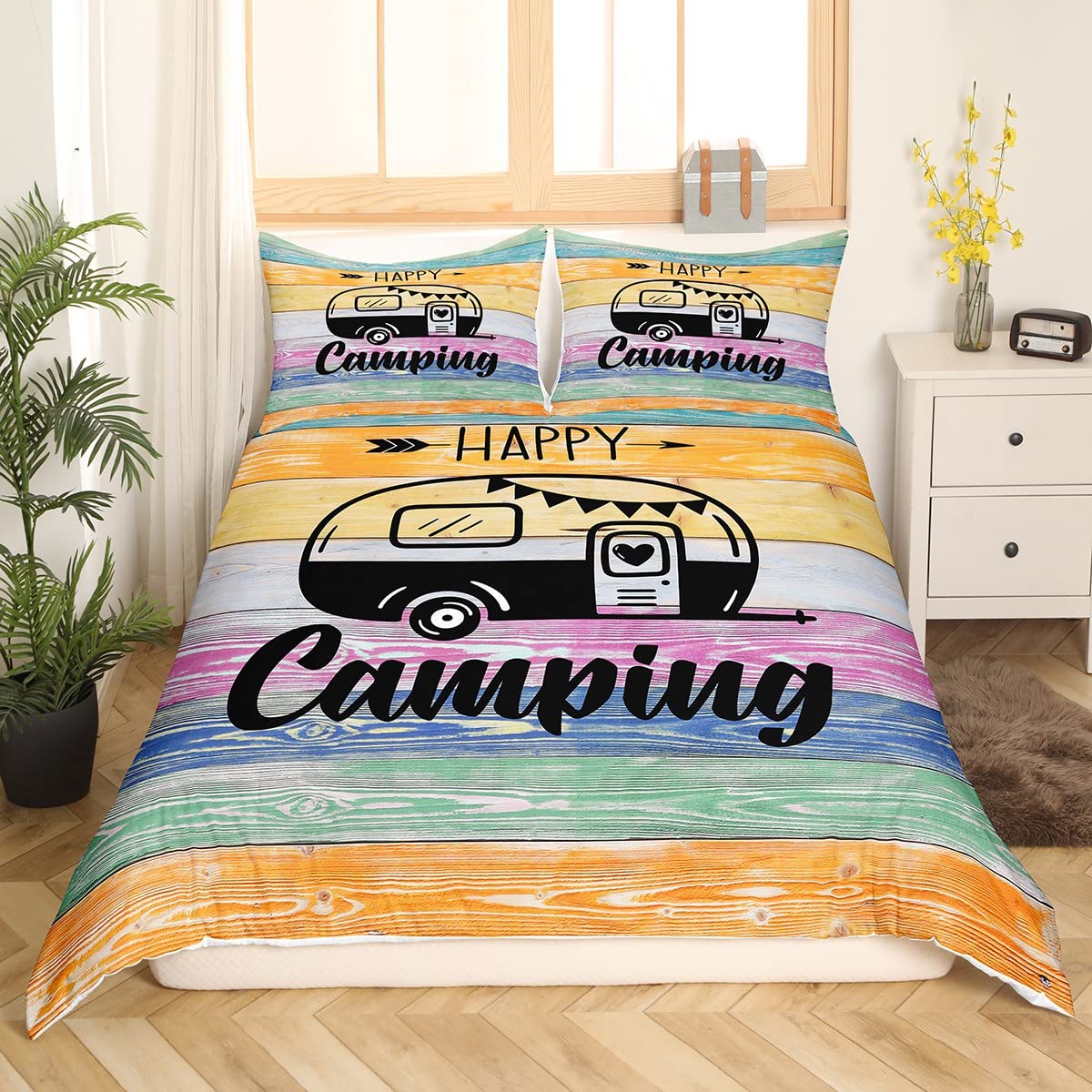 Homewish REH Bettwäsche 135x200 Kinder, Wald Cartoon Tier Hi