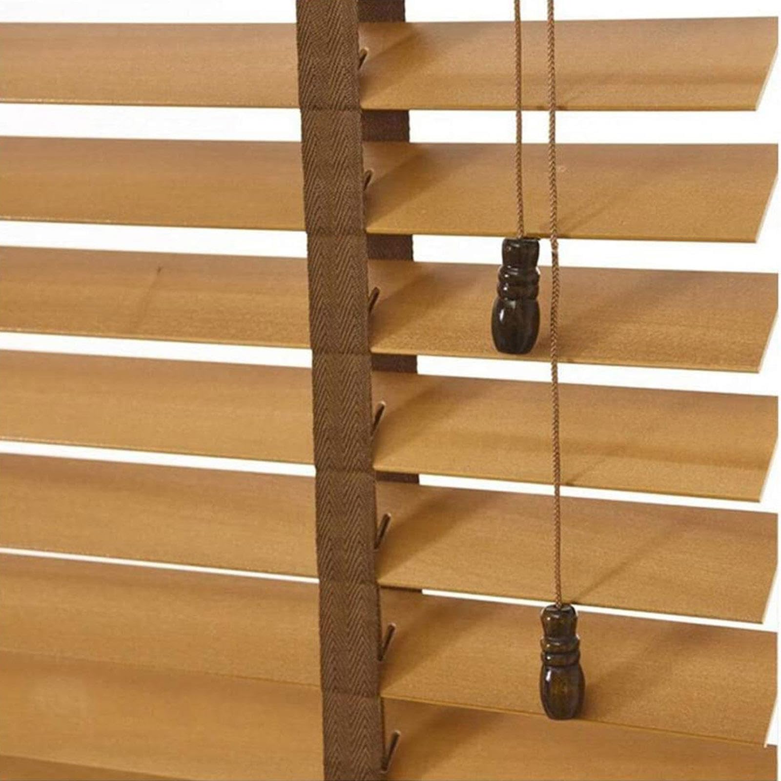 Pxzybd Żaluzje Drewniane Do Okien, Poziome o Szerokości 40-150cm, Lamele 50mm Z Litego Drewna, Zaciemniające/Termoizolacyjne, Łatwe W Montażu Zasłony, Weneckie, W×H-90x100cm/35.5x39in