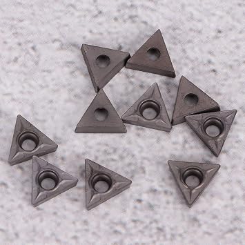 CNC Insert, 10pcs TCMT110204 VP15TF CNC Blades High Hardness Carbide Insert High Toughness CNC Lathe Tool Lathe Turning Tool Holder Replacement Insert for Steel Processing