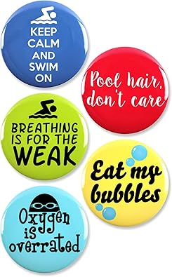 Swimming Obsessed Pinback Buttons