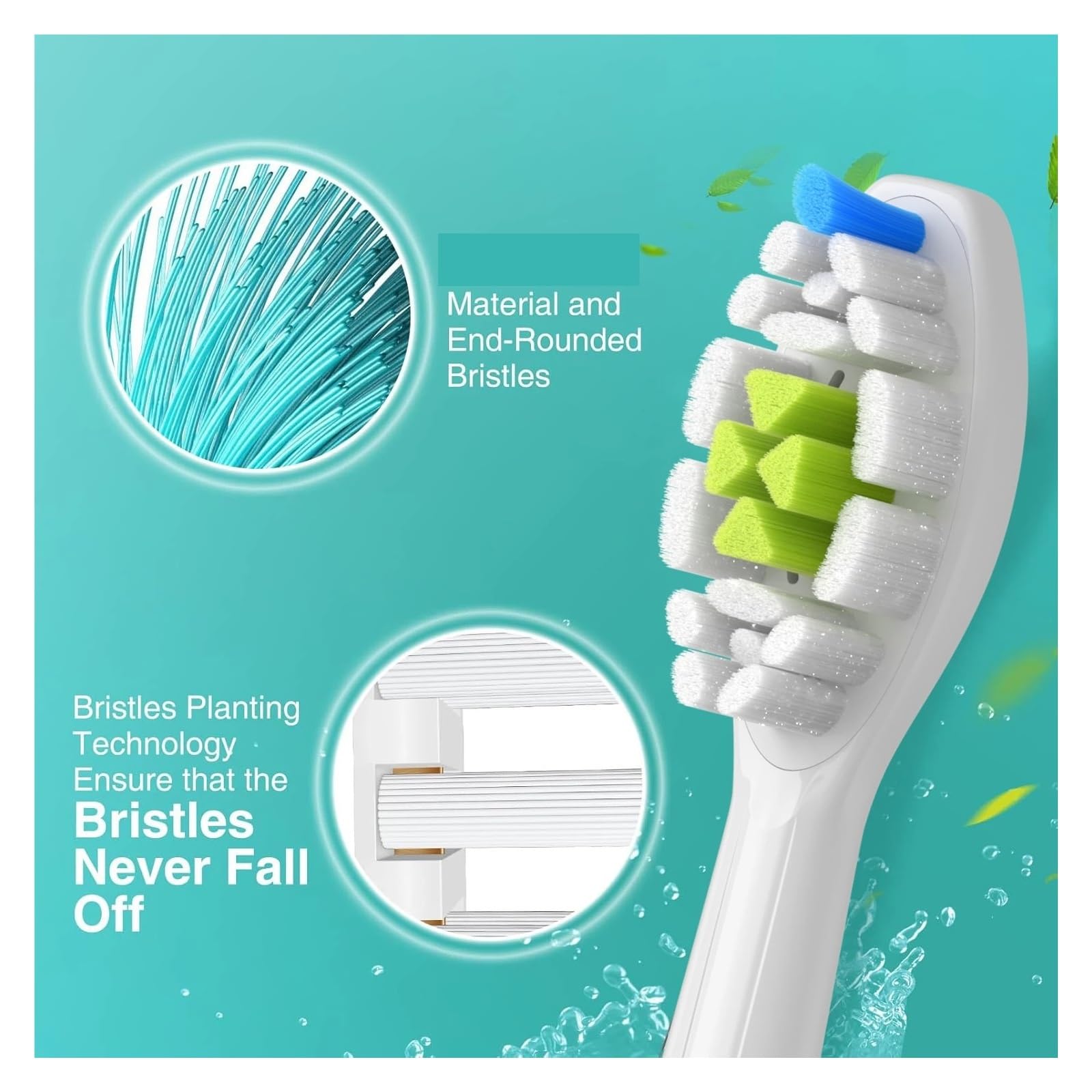 Cabezales, compatible con Philips, EasyClean HealthyWhite | Cabezales de cepillo eléctrico para adultos de plástico(White-16pcs)