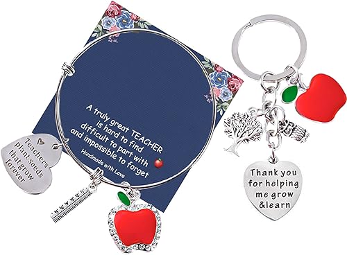 Long tiantian Llavero de pulsera para profesores, regalos de agradecimiento para profesores, regalos de agradecimiento en el día del profesor,