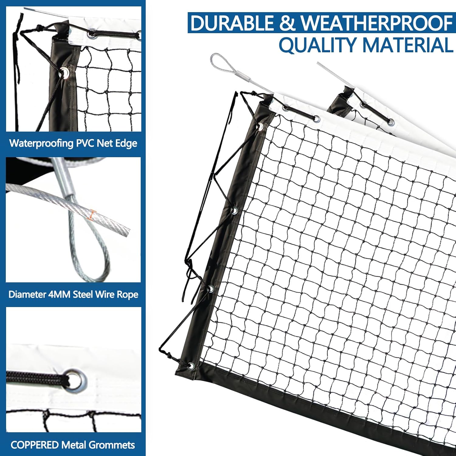 Pickleball Replacement Net 22x3ft, Professional Pickleball Nets Heavy Duty Nets Fits Standard Posts, Official Regulation Size for Indoor Outdoor Courts (Net Only)