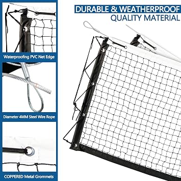 Pickleball Net Replacement 22x3ft, Professional Pickleball Nets Heavy Duty Nets Fits Standard Posts, Official Regulation Size for Indoor Outdoor Courts (Net Only)