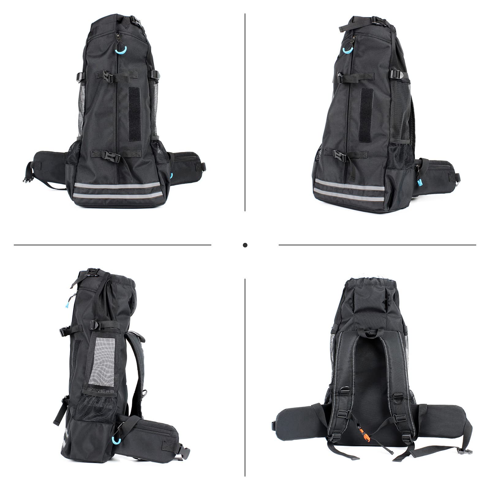 Zaino Porta Cani Galatée - Traspirante, Regolabile, Con Gancio Di Sicurezza, Taglia XL Nero - Foto 6