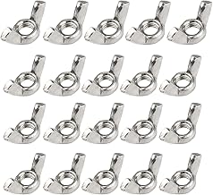 M6 Wing Nuts, 304 Stainless Steel Butterfly Wing Nut, Heavy Duty Hand Twist Tighten Fasteners Parts Screws for Threaded Bolts DIY Tools, Pack of 20