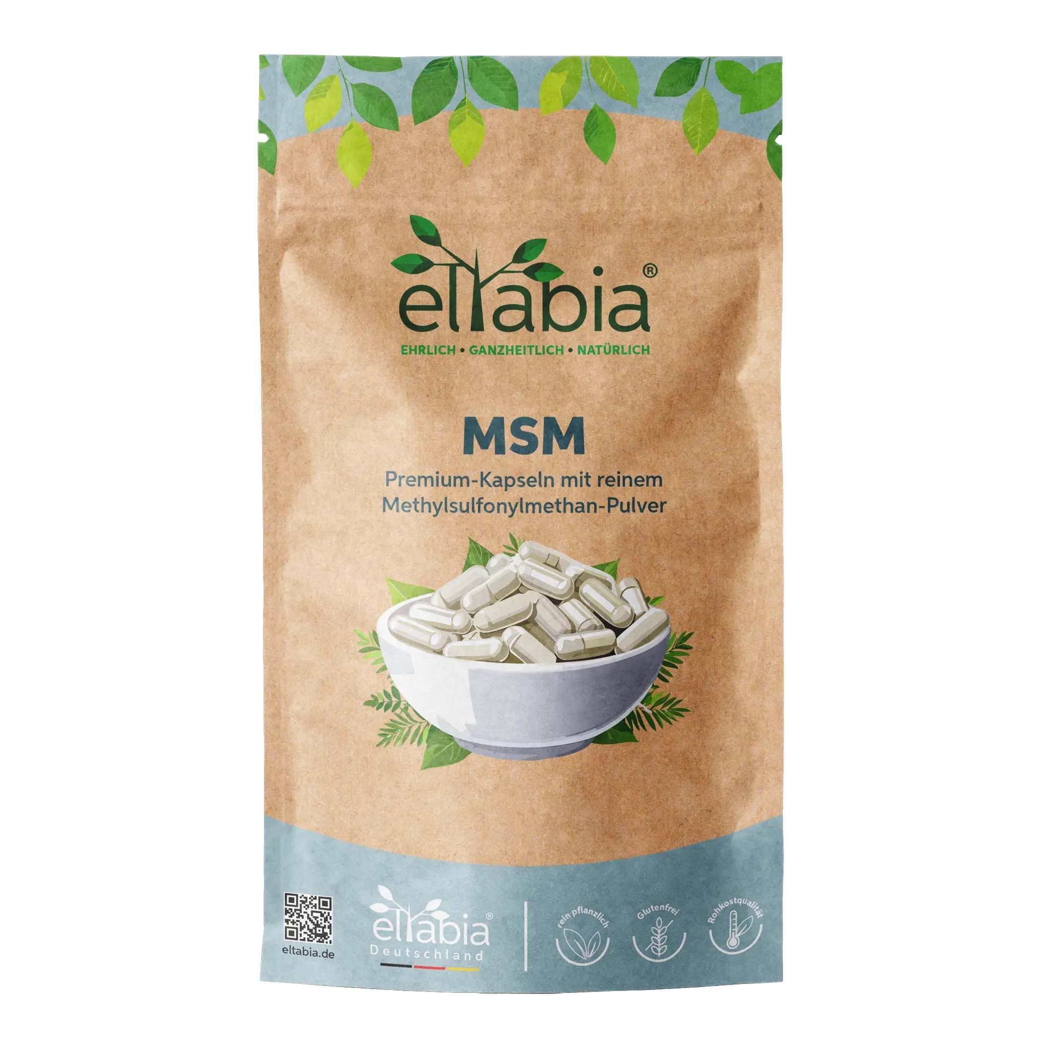 MSM Cápsulas 1000 unidades | Alta dosis diaria de 2280 mg de azufre orgánico | Metilsulfonilmetano premium sin aditivos | Vegano