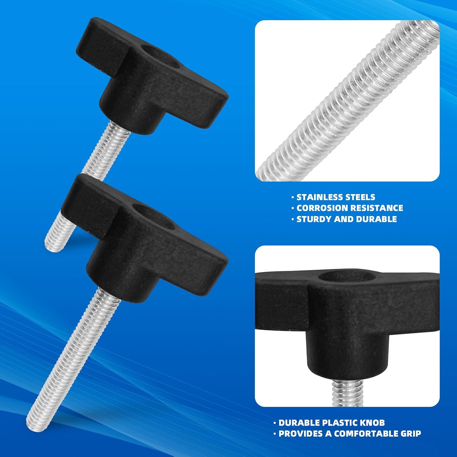 20Pcs Thumb Screw, M4 M5 M6 M8 Thread Tee Wing Knob Bolt Screws Kit