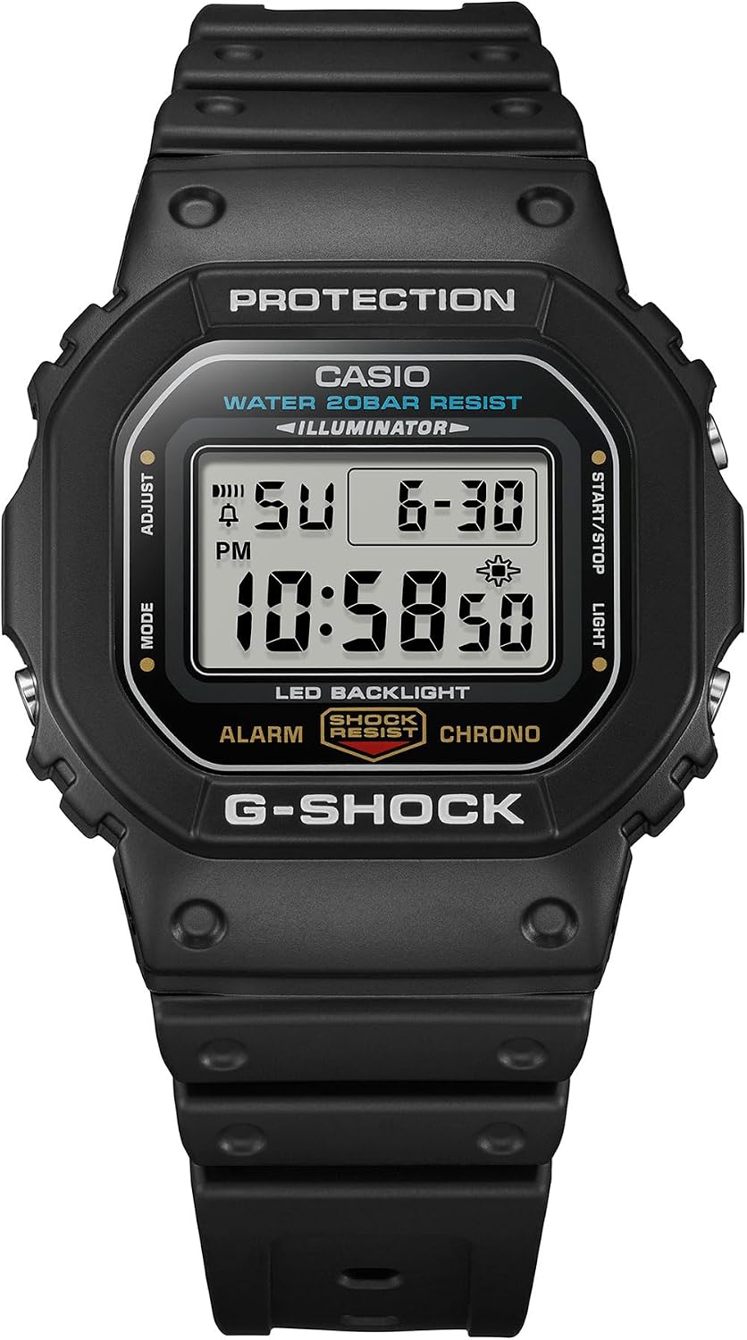 Casio G-Shock DW5600UE-1CR Classic Digital Square Watch Shock Resistant 200M Water Resistant LED Backlight 5-Year Battery