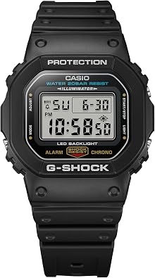 Casio G-Shock DW5600UE-1CR Classic Digital Square Watch Shock Resistant 200M Water Resistant LED Backlight 5-Year Battery