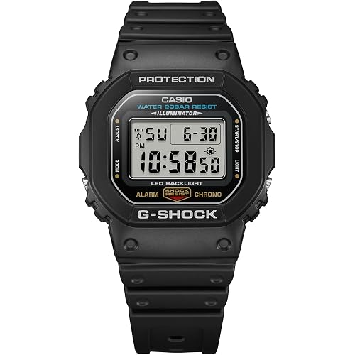 Casio G-Shock DW5600UE-1CR Classic Digital Square Watch Shock Resistant 200M Water Resistant LED Backlight 5-Year Battery