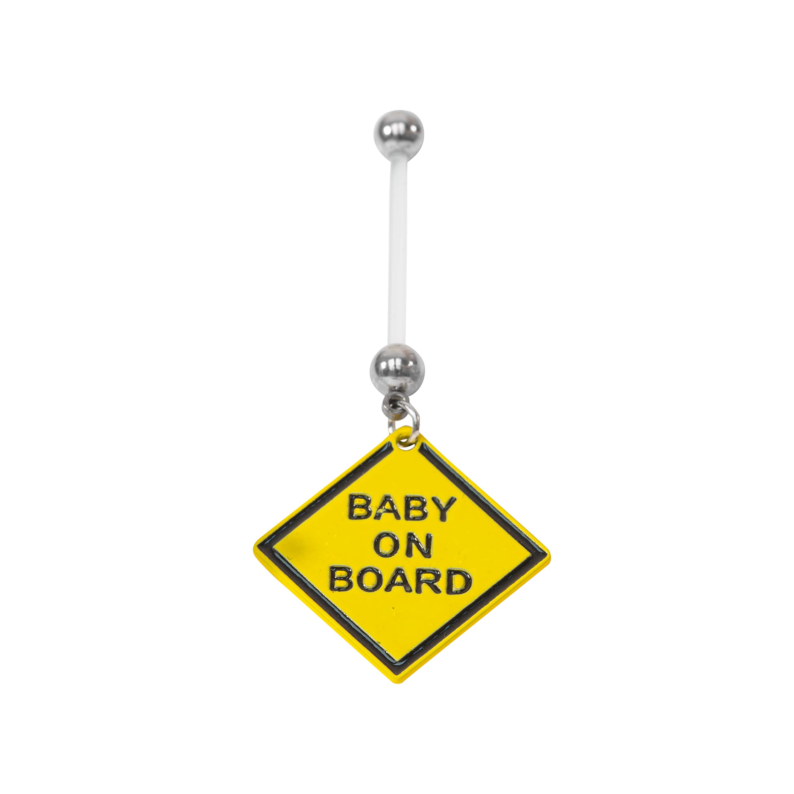 Loving My BumpBaby on Board Pregnancy Maternity Belly Navel Bar Bioflex/Plastic Flexible PFTE Body Piercing Jewellery bars/rings