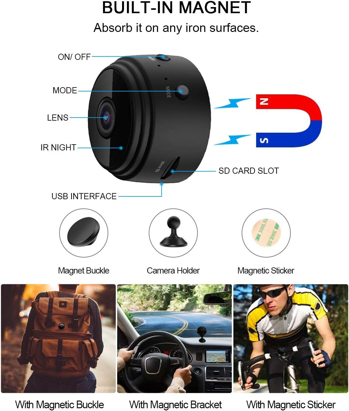 Lоwеѕt Prісе Mini Spy Camera Hidden Camera HD 1080P Hidden Spy Camera Cars Video Cam Covert Spy Cam Surveillance Camera Full HD Night Vision Motion Activated Indoor Outdoor Small Nanny Home Security Cam