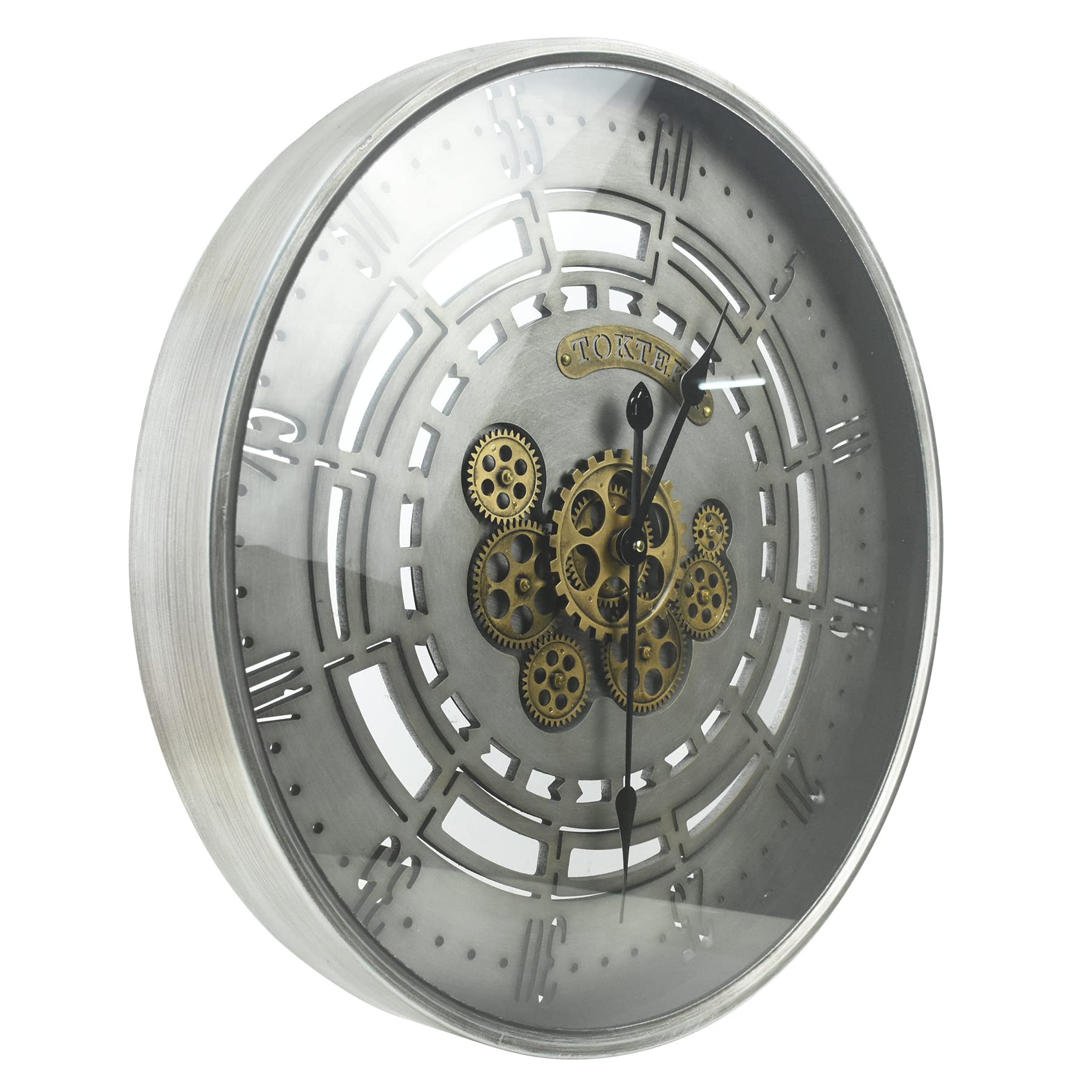 Buy TOKTEKK 24 inch Large Wall Clock with Real Moving Gears, Oversized