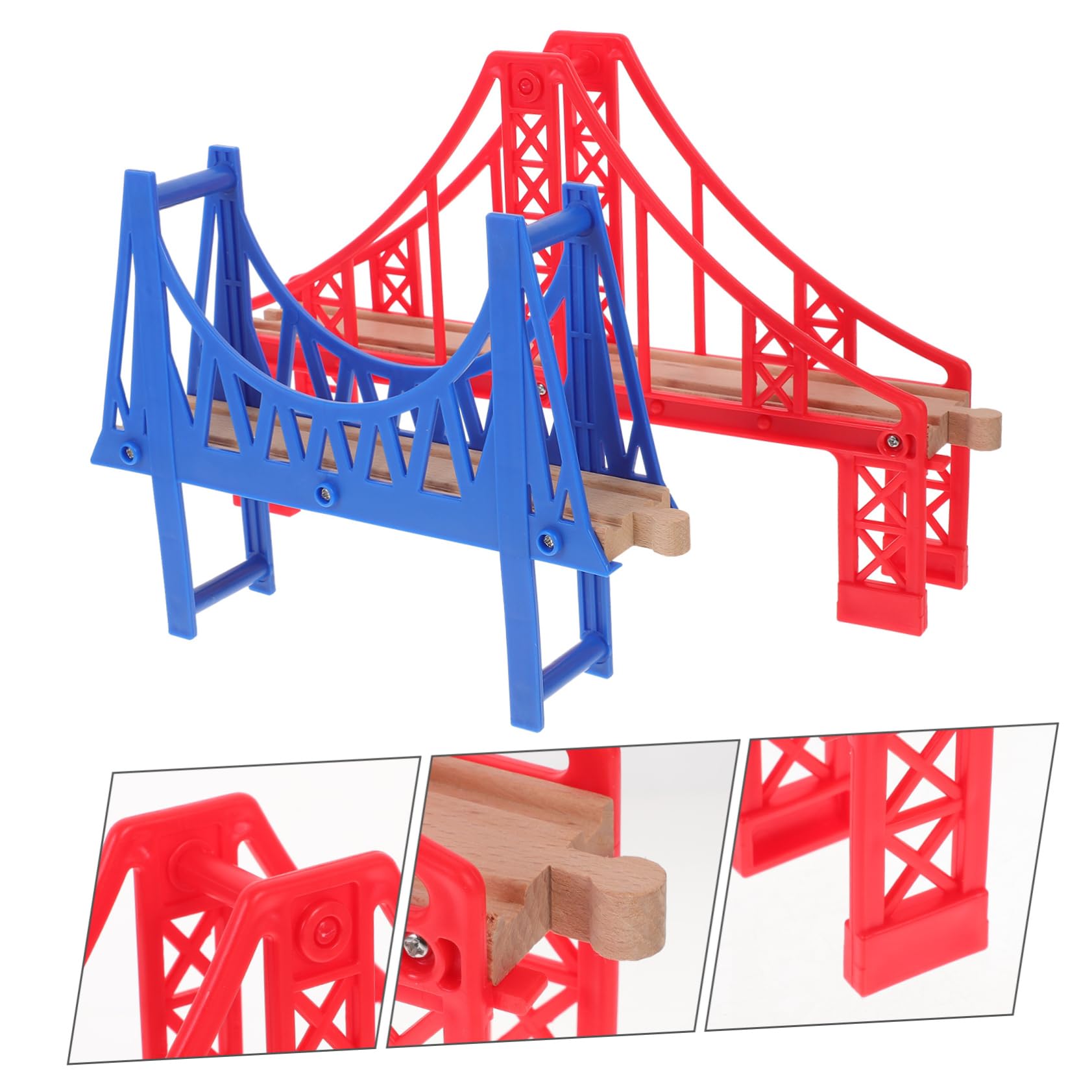 WOONEKY Toy Train Scene Layout Prop Assembled Train Railway Bridge Sturdy Plastic Child Safe Learning Toys