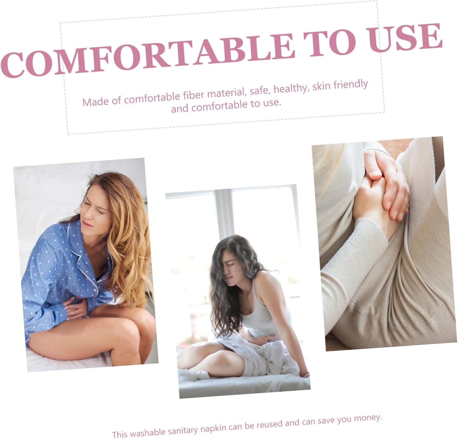 4PCS Washable Reusable Sanitary Napkin Pads Cotton Nursing Mats for Menstrual Postpartum Female Urinary Incontinence Use Soft Comfortable Sanitary Cushions for Travel and Daily