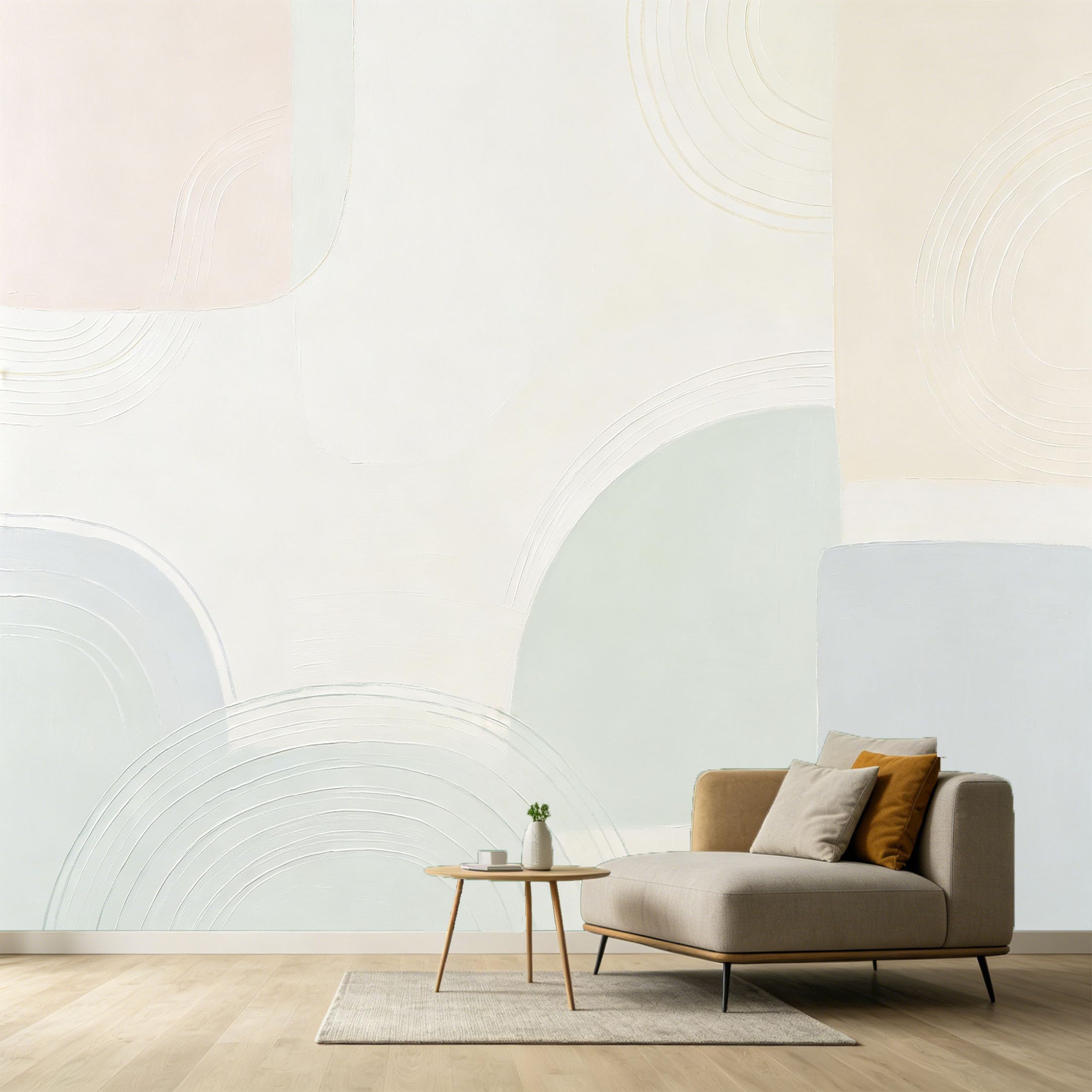 Custom Size Wall Murals Abstract Minimalist Geometric Textured Circles Contemporary Art SelfAdhesive Wall Fabric Removable Large Wallpaper for Photo Living Room
