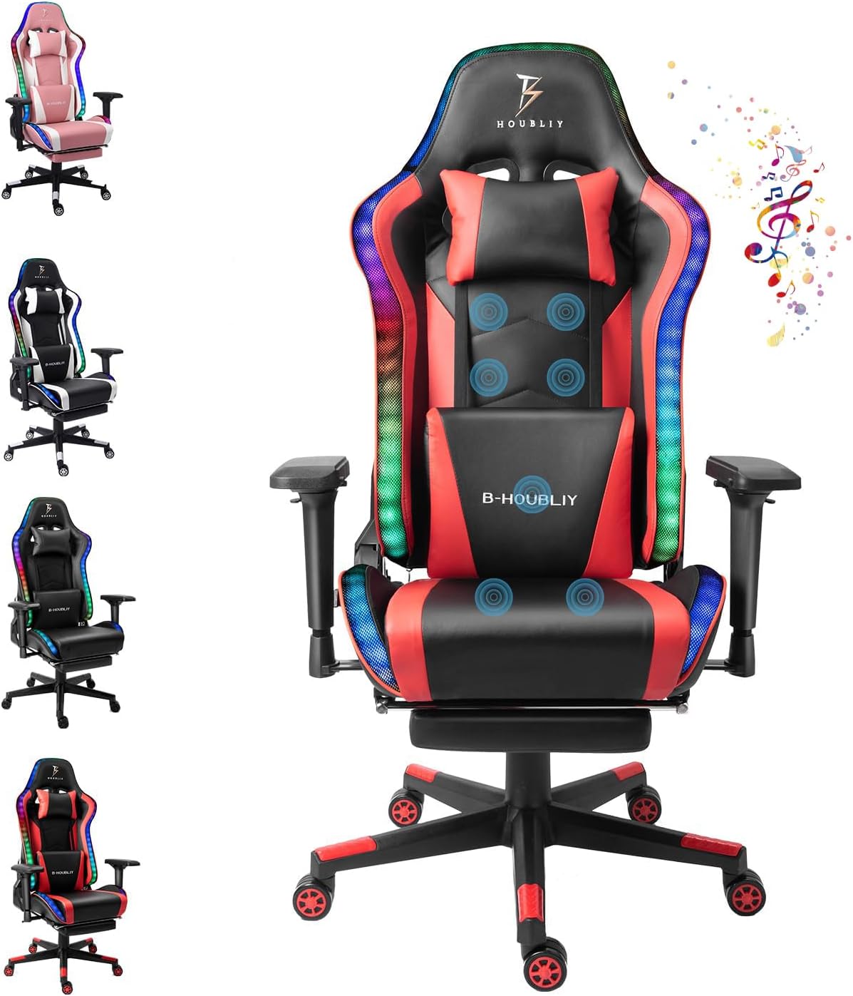 FZYUAN Gaming Chair Massage with Footrest Gamer Chair