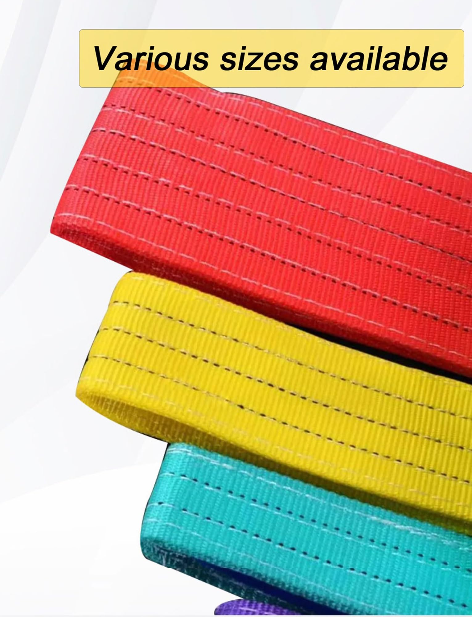 Cinghie di sollevamento in poliestere con codice colore da 1 a 6 tonnellate - Cinghie piatte lunghe 10 metri for gru, sollevamento, traino e sollevamento(1 Ton-10 meter)