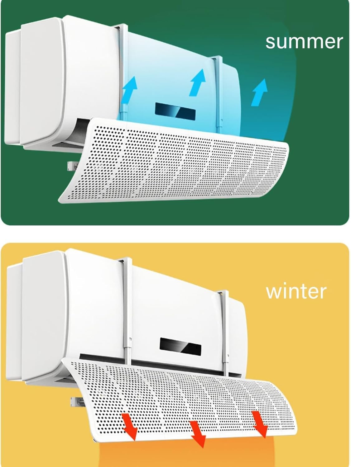 Air Conditioner Deflector,8-Blade 360° Adjustable Mini Split Deflector Anti Direct Blowing Change Wind Direction for Wall Mounted Air Conditioners,White image 7 of 8 B0DDXRFQ1R