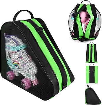 flintronic Roller Skate Bag, Ice Skate Bag, Breathable Ice Skating Bags with Adjustable Shoulder Strap and Top Handle