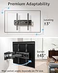 MOUNTUP TV Mont mural pour plat de 26-65 pouces Courbé LED LCD Téléviseurs d'écran Motion complète TV Mont, Tilt Swivel Extension Support mural TV Bracket avec bras articulés doubles, Max VESA 400x400mm, Ça tient jusqu'à 99lbs