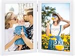8x10 Picture Frames Double Black Photo Frame Folding Vertical Stand Display Side by Side