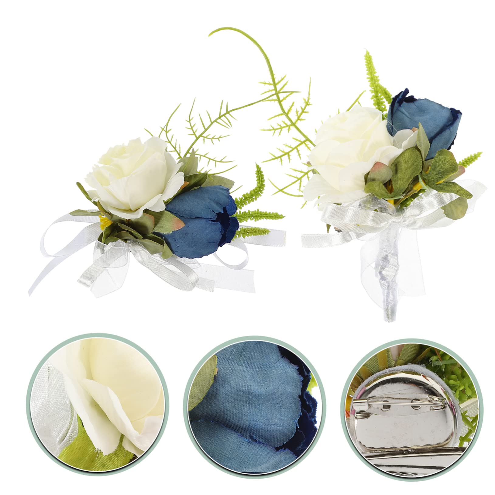 GALPADA 5sätze Handgelenk-blumen-corsage Für Hochzeit Abschlussball Künstliche Blumenarmband-dekoration Für Braut Bräutigam Teiliges Set