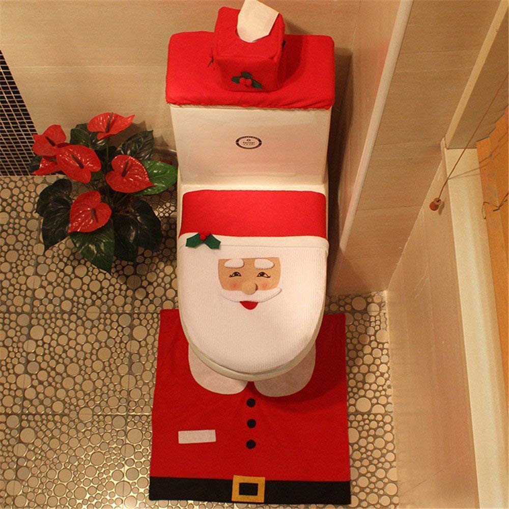 SHATCHI Stuhlbezug Weihnachtsmannmütze – 49x64 Cm, Filz, Rot/weiß, 10 Stück