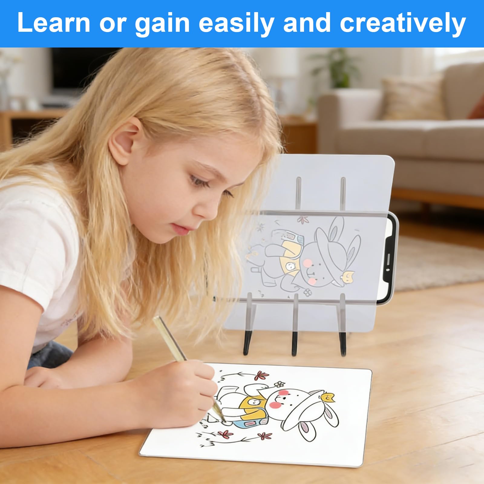Lot de 2 projecteurs de dessin pour enfants - Planche à dessin optique et projecteur de téléphone portable pour le dessin - Projecteur de dessin portable pour le dessin - Esquisse - Animation