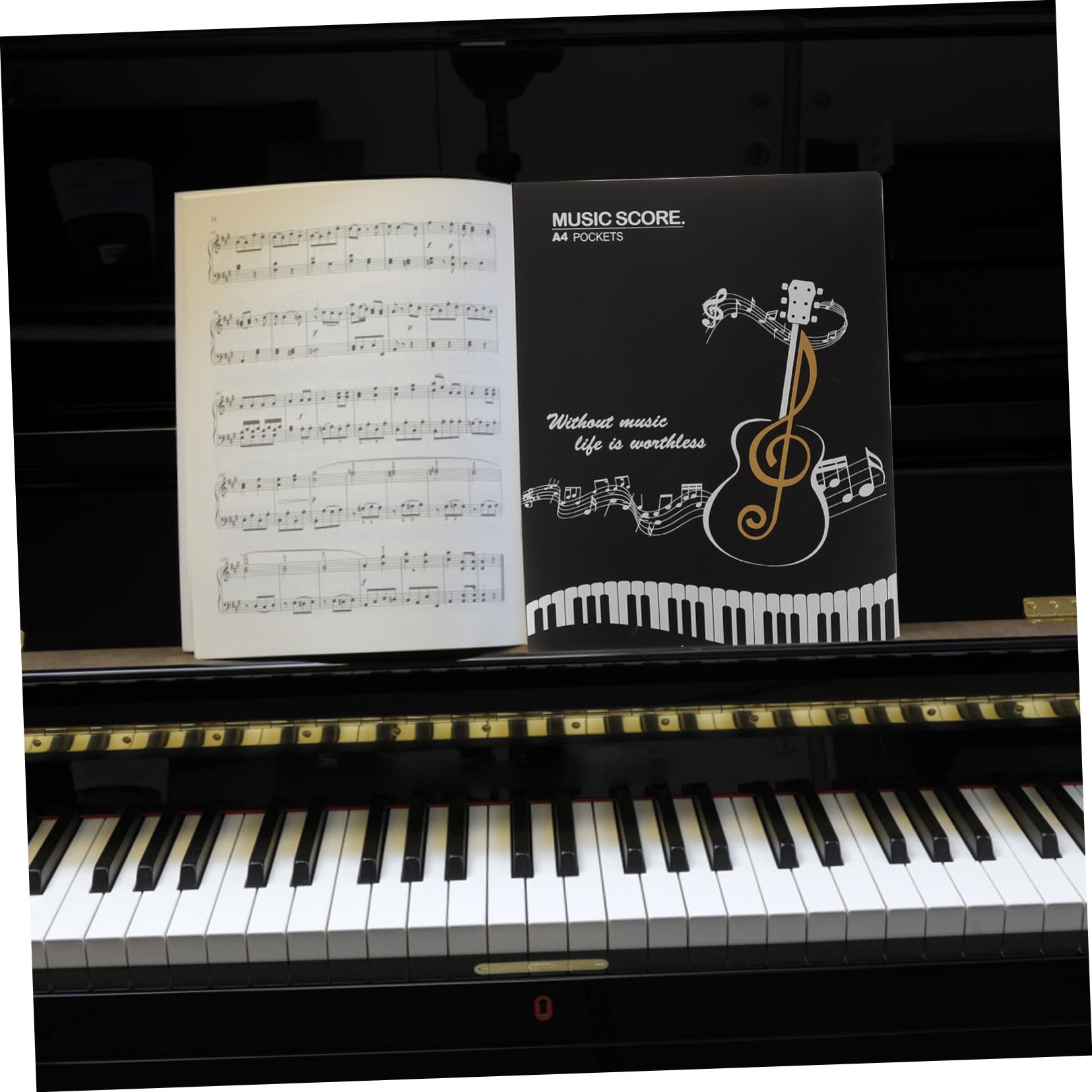 VICASKY A4 Inserts Folder Music Score Binder Office File Storage Organizer Music File Folder Piano Sheets Holder