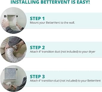 BetterVent Indoor Dryer Vent by ADR Products | No Water - No Mess | Designed To Reduce Dryer Vent Fire Risk | For Electric Dryers | Made in USA