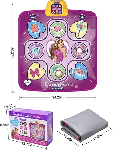 Miniatura 6 de Dezomia Tapete de baile de Pascua tapete de juego musical electrónico tapete de danza rosa antideslizante tapete de juego con 5 modos de juego